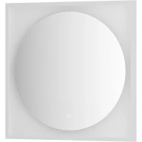 Зеркало Defesto Eclipce 70х70 DF 2227S с подсветкой 15W-4500К/в багетной раме/Сенсорный выключатель/Нейтральный белый свет/Белая рама