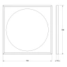 Зеркало Defesto Eclipce 70х70 DF 2227S с подсветкой 15W-4500К/в багетной раме/Сенсорный выключатель/Нейтральный белый свет/Белая рама