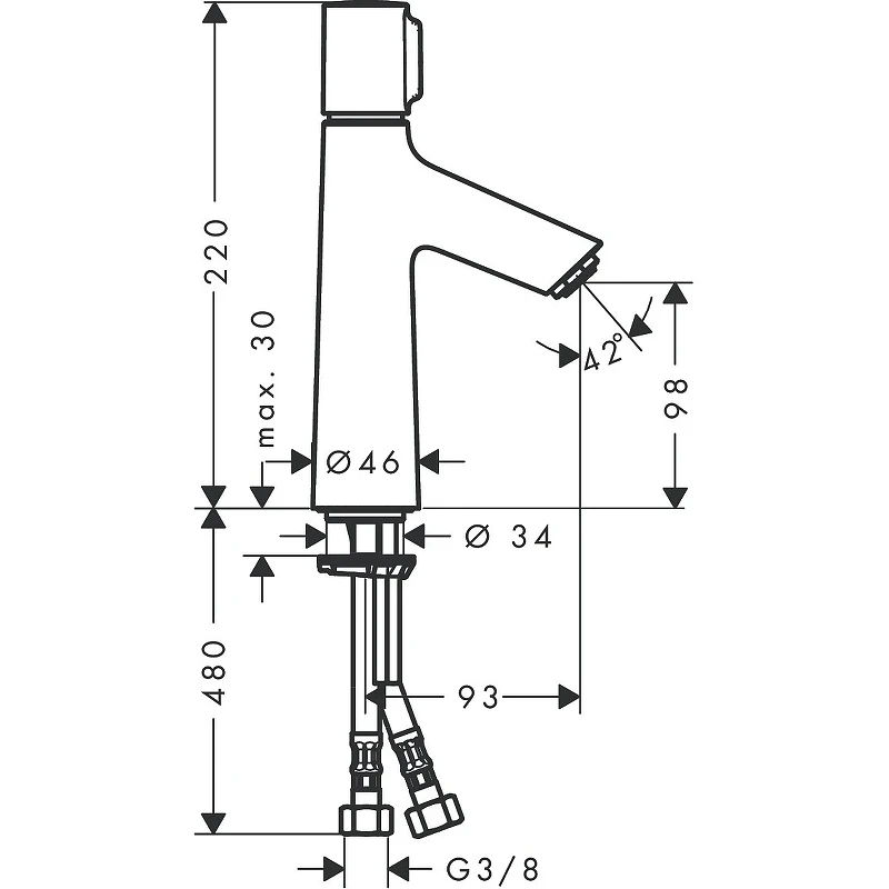 Смеситель для раковины Hansgrohe Talis Select S 72043000 Хром латунь