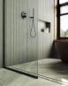 Душевая перегородка Maybah Glass MGD-683-6у 1190х1950 в узком профиле Черный стекло прозрачное