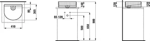 Раковина накладная Laufen Sonar 40 8.1234.3.000.112.1 цвет Белый