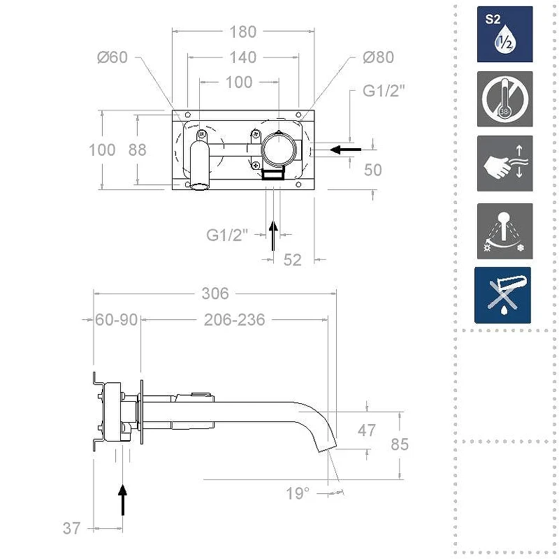 Смеситель для раковины Ramonsoler Tzar 342103 Хром