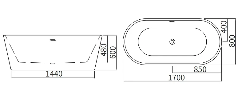 Акриловая ванна Arrow 170х80 A1702TQU1 цвет Белый