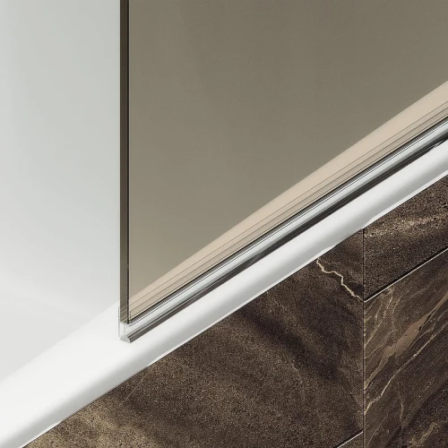 Шторка для ванны Maybah Glass MGV-651-4 705х1400 поворотная на петлях Хром глянцевый стекло бронзовое