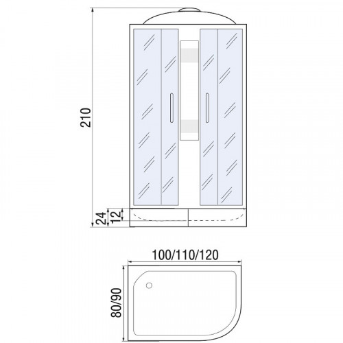Душевая кабина River Nara 110x80 МТ R 10000002819 с поддоном