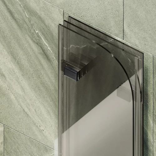 Шторка для ванны Maybah Glass MGV-580-6 750х1400 складная 3 секции Черный стекло бронзовое