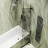 Шторка для ванны Maybah Glass MGV-580-6 750х1400 складная 3 секции Черный стекло бронзовое