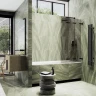 Шторка для ванны Maybah Glass MGV-580-6 750х1400 складная 3 секции Черный стекло бронзовое