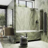 Шторка для ванны Maybah Glass MGV-580-6 750х1400 складная 3 секции Черный стекло бронзовое
