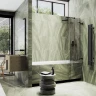Шторка для ванны Maybah Glass MGV-580-6 750х1400 складная 3 секции Черный стекло бронзовое