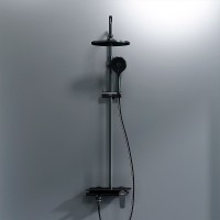 Душевая система Damixa Jupiter 977730300 Черная матовая латунь на стену