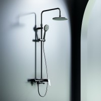 Душевая система Damixa Jupiter 977730300 Черная матовая латунь на стену