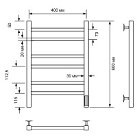 Электрический полотенцесушитель Comfysan Pioli-K EC-6 60x40 014117 Хром