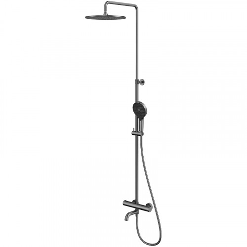 Душевая система Whitecross Y gunmetal Y1234TOPGM с термостатом Оружейная сталь латунь на стену