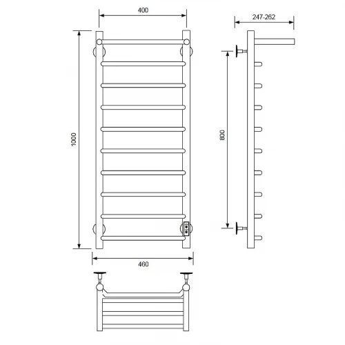 Электрический полотенцесушитель Comfysan Scola EC-10 100x40 016678 с полкой Белый матовый