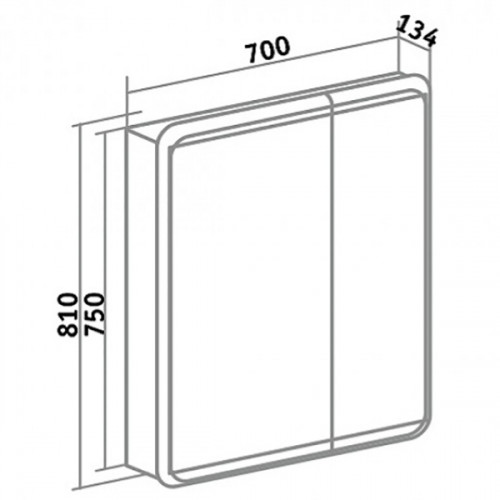 Зеркальный шкаф Runo Эрика 70 УТ000003320 Белый МДФ / ЛДСП, стекло