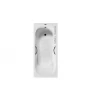 Чугунная ванна Vinsent Veron Aura 170x70 VAU1707042H/VH0015BL-AS цвет Белый с дугообразными черными матовыми ручками и антискользящим покрытием