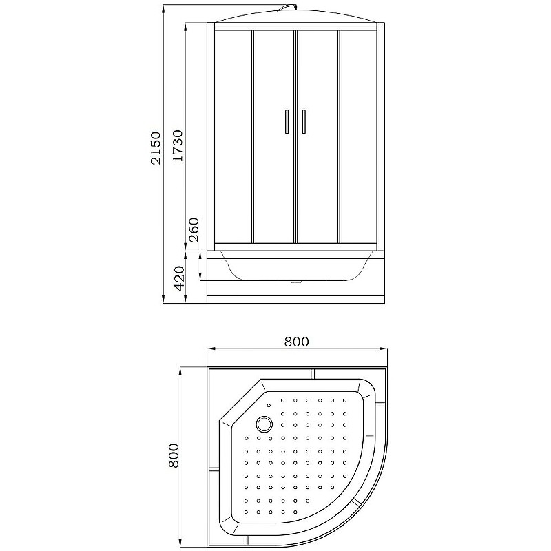 Душевая кабина Parly Classic Эконом 80x80 EC821 без гидромассажа