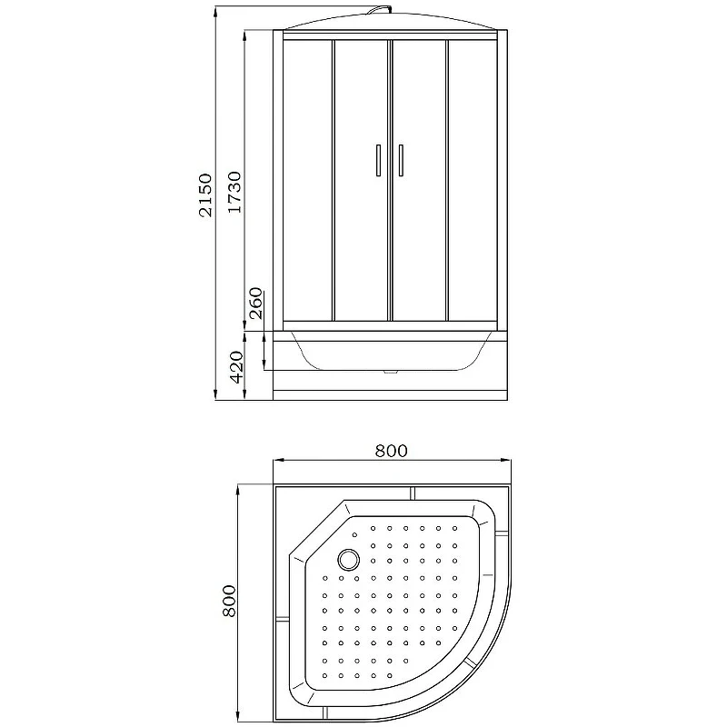 Душевая кабина Parly Classic Эконом 80x80 EC821 без гидромассажа