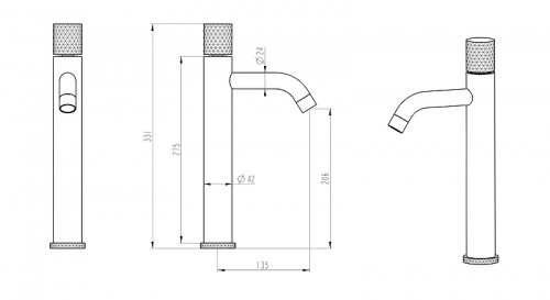 Смеситель для раковины Boheme Stick 122-NB цвет Никель