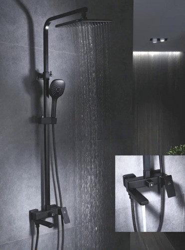 Душевая система Rose R28H R2836H Черная матовая