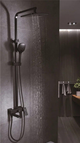 Душевая система Rose R28H R2836H Черная матовая