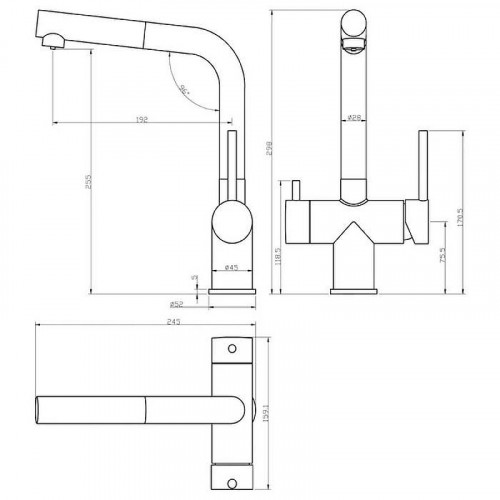 Смеситель для кухни Grocenberg GB4097MG Золото матовое
