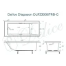 Ванна из искусственного камня Delice Diapason 155х70 DLR330067RB-G цвет Белый глянцевый с черными ручками