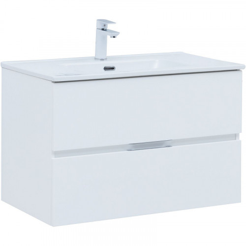 Тумба под раковину Aquanet Алвита New 80 277514 подвесная Белая матовая МДФ / ЛДСП