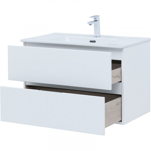 Тумба под раковину Aquanet Алвита New 80 277514 подвесная Белая матовая МДФ / ЛДСП
