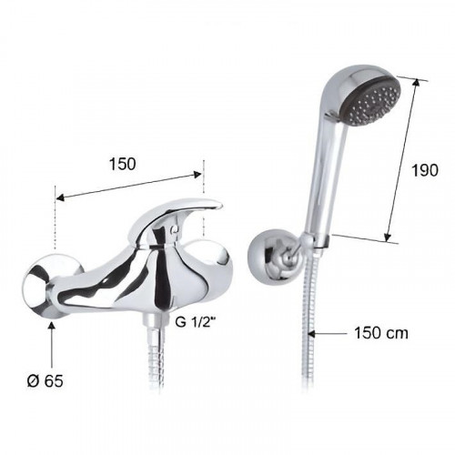 Смеситель для душа Remer Giga Four G39 Хром латунь на стену