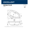 Акриловая ванна Excellent Newa 160x95 R WAEX.NEP16.SMART.WH цвет Белый с гидромассажем форсунки Белые