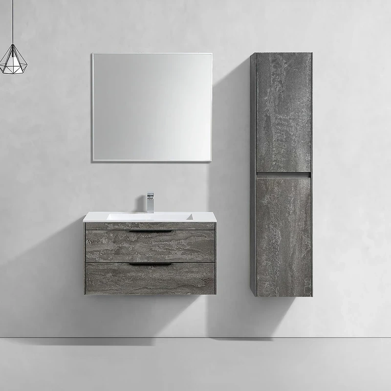 Тумба под раковину Vincea Chiara 2D 80 VMC-2C2800GS подвесная G.Stone МДФ / ЛДСП