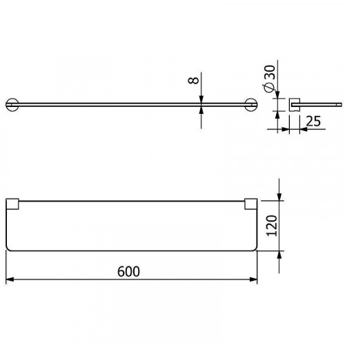 Стеклянная полка Kludi Vela R 5897305 Хром