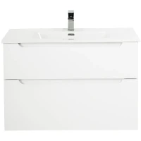 Тумба под раковину BelBagno Etna-H60 80 ETNA-H60-800-2C-SO-BL-P подвесная Bianco Lucido МДФ / ЛДСП