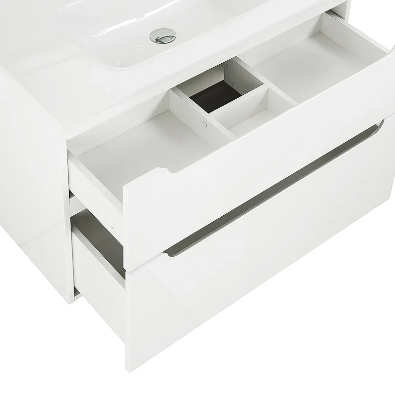 Тумба под раковину BelBagno Etna-H60 80 ETNA-H60-800-2C-SO-BL-P подвесная Bianco Lucido МДФ / ЛДСП