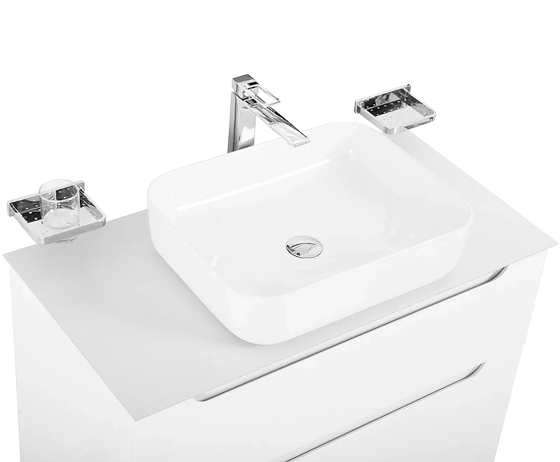Тумба под раковину BelBagno Etna-H60 80 ETNA-H60-800-2C-SO-BL-P подвесная Bianco Lucido МДФ / ЛДСП