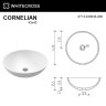 Раковина-чаша Whitecross Cornelian 43 0714.043043.200 Белая матовая искусственный камень (литьевой мрамор) накладная
