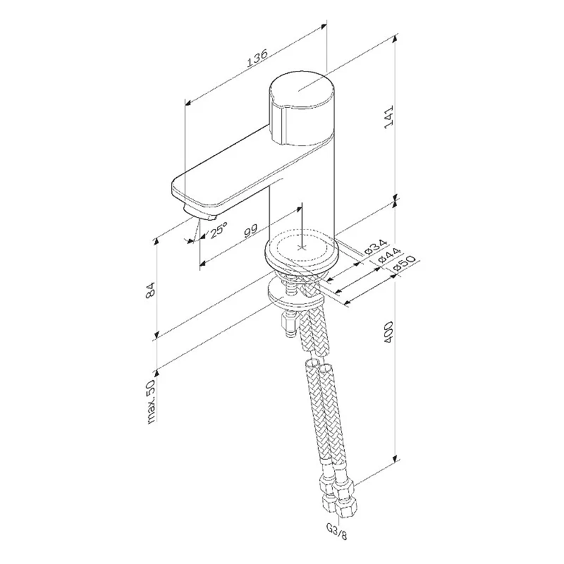 Смеситель для раковины AM.PM X-Joy F85A02522 Черный матовый латунь