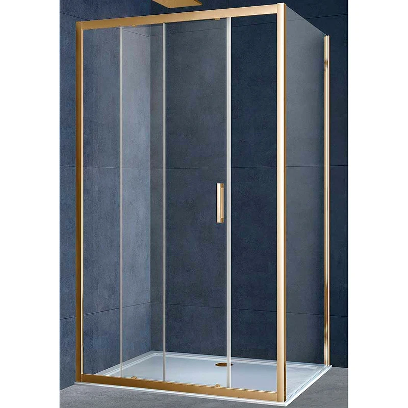 Душевой уголок Vincea Alpha 120x80 VSR-3AL8012CLG профиль Брашированное золото стекло прозрачное