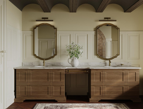 Смеситель для раковины AltroBagno Bilancia 0142 BG цвет Золото матовое