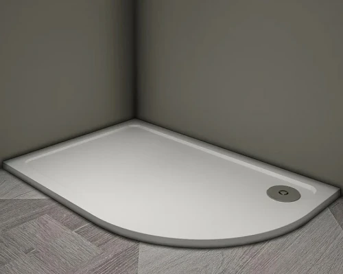 Душевой поддон из искусственного камня Veconi Tezeo 100x80 L TZ11L-10080A-01-19C3 Белый