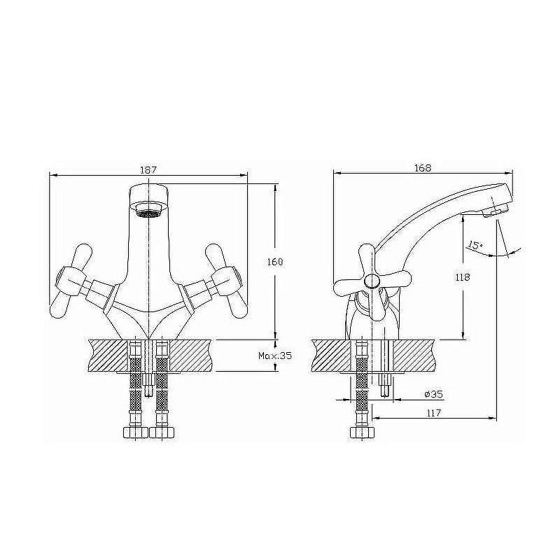 Смеситель для раковины D-Lin D110825 цвет  Хром