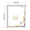 Душевой уголок Cezares Molveno 120x90 MOLVENO-AH-21-90+30-C-GM-IV Оружейная сталь стекло прозрачное