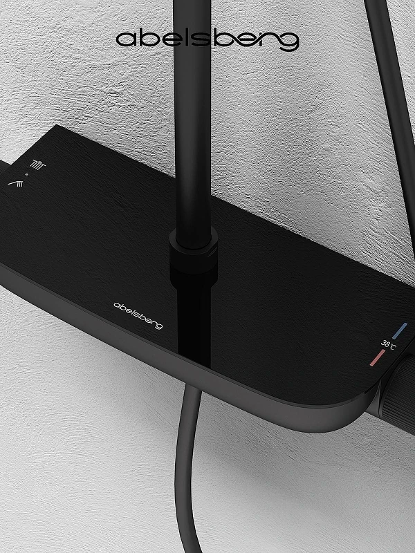 Душевая система Abelsberg Lineara SNS52790MB с термостатом цвет Вулканический черный