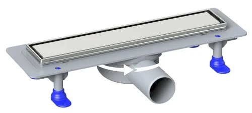 Душевой лоток Loranto Prime Skala Legal 60 4027.TY050K.060.1 с решеткой цвет Нержавеющая сталь / под плитку