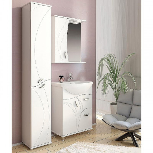 Зеркало со шкафом Vigo Faina 60 L z.FAI.60.L.El с подсветкой Белое