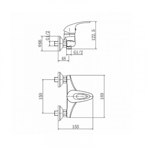 Смеситель для душа Fashun A2003 цвет Хром