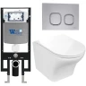 Комплект унитаза с инсталляцией WeltWasser AMBERG 497 + ODENBACH 004 GL-WT + AMBERG RD-CR 10000006652 цвет Белый глянцевый с сиденьем Микролифт и клавишей смыва цвет Хром