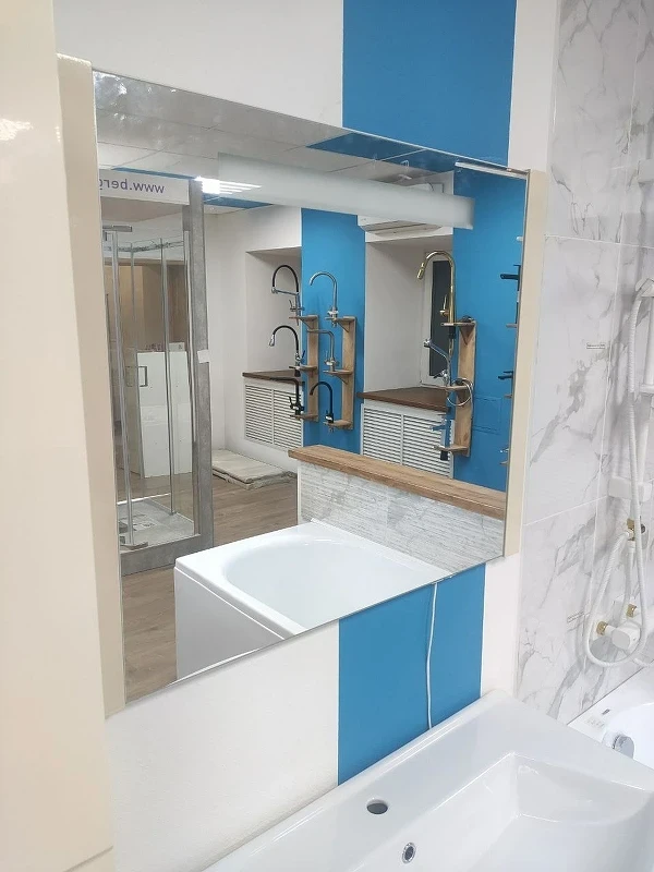 Зеркало SanVit Эдем Lux 90 с подсветкой Бледно-желтое с выключателем МДФ / ЛДСП, стекло